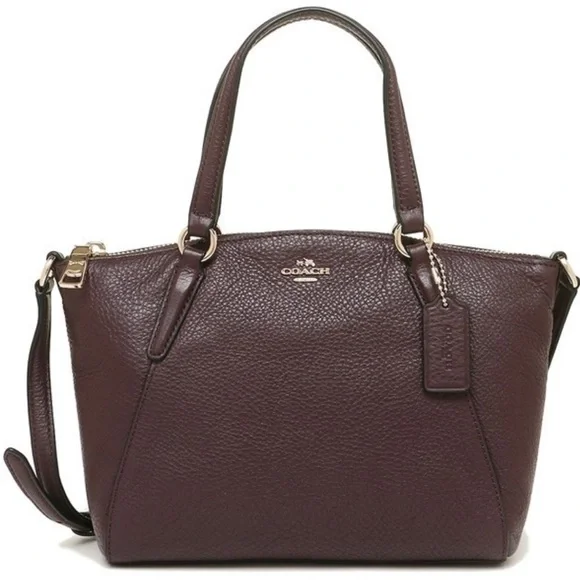 Coach Premium Leather Small Crossbody Handbag Purse Oxblood